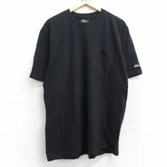 XL/古着 ディッキーズ Dickies 半袖 ブランド Tシャツ メンズ 無地 胸ポケット付き コットン クルーネック 黒 ブラック 25aug25 中古