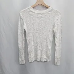 ◇ ⊇ LAUTREAMONT 前後配色 2way 長袖 リブニット カットソー サイズ38 ホワイト ラベンダー系 レディース E  【1412090039874】