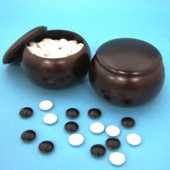 蛤碁石 那智黒石 33号碁石 白182個 黒183個 花梨特大碁筍 / 囲碁