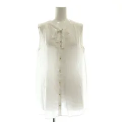 ポールスミス PAUL SMITH ノースリーブボウタイブラウス 前開き 40 白 ホワイト /HK ■OS