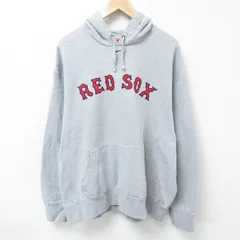 XL/古着 ナイキ NIKE 長袖 スウェット パーカー メンズ 00s MLB ボストンレッドソックス 刺繍 大きいサイズ グレー 霜降り メジャーリーグ 
