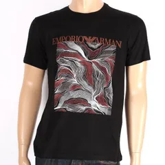 【お値下げ！】 EMPORIO ARMANI エンポリオアルマーニ Tシャツ ブラック 211818 2R468 12021 ロゴ FIRE プリント 半袖 クルーネック カットソー トップス メンズ 【新品・本物】売れ筋