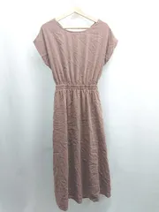 ◇ Θ ROPE PICNIC ロペピクニック 無地 長袖 ロング丈 ワンピース サイズ38 ブラウン系 レディース E  【1506230029112】