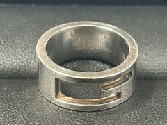 【中古】GUCCI グッチ ブランデッド Gリング 指輪 シルバー 925 11号 定番 人気 グッチリング
