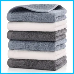 【速発送】M フェイスタオル 6枚セット無地 タオル おしゃれ 北欧風 綿100% 瞬間吸水 速乾 35*70cm 厚手 ふわふわ 抗菌防臭 大判 家庭用、ホテル、業務用、スポーツなどにも最適 四季通用