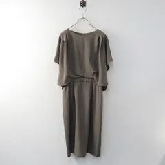 グリーンレーベルリラクシング green label relaxing ハイツイストキュプラ ドレープ ワンピース 38/グレー ドレス【2400014352696】