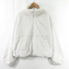 イング INGNI フェイクファー ジャケット ブルゾン ジップアップ M ホワイト kz9322