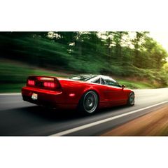 絵画風 壁紙ポスター (はがせるシール式) ホンダ アキュラ NSX 赤 1990年 キャラクロ HNSX-008W2 (ワイド版 603mm×376mm) ＜日本製＞ ウォールステッカー お風呂ポスター