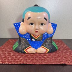 福助　置物　貯金箱　縁起物　陶器　　骨董品　アンティーク　レトロ　よーいドン　隣の人間国宝　骨董品　アンティーク　レトロ　よーいドン　隣の人間国宝　人形　商売繁盛　風水　福助人形　伝統工芸品