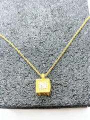 Nina Ricci/ニナリッチ　ネックレス　キューブ　ゴールド　ラインストーン　ヴィンテージ　アンティーク　SH185