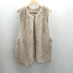 ◇ ⊇ AlmaDesignアルマデザイン フェイクファー 袖なし フェイクファーベスト サイズＭ ベージュ系 レディース E  【1505290002455】