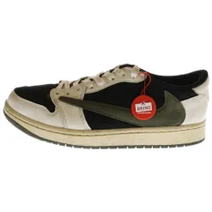 NIKE (ナイキ) ×TRAVIS SCOTT WMNS AIR JORDAN 1 LOW OG Medium Olive トラヴィススコット ウィメンズ エアジョーダン1 ローカットスニーカー US11.5/28.5cm DZ4137-106