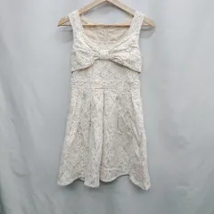 ◇ ⊂ Ank Rouge アンクルージュ 花柄 レース ノースリーブ ミニ ワンピース サイズM ホワイト ベージュ レディース E  【1502180024788】