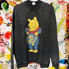 プーさん 刺青 長袖 スウェット トレーナー メンズ 新品 XL 2XL 秋 冬 ケミカルウォッシュ hiphop ラッパー  ハイデザイン