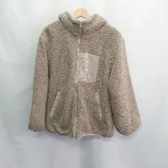 ◇ ⊇ n'Or 異素材コーデュロイ　ボリュームスリーブ 長袖　フーデッドボアブルゾン サイズF ベージュ レディース E  【1409240007302】