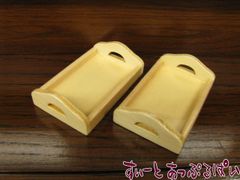 ミニチュア パインカラーの木製トレイ　2個セット ドールハウス用