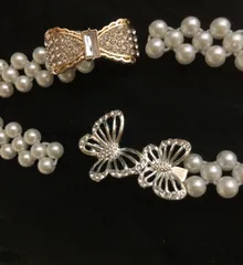 1640帯留　2個付　パール　帯締め　ベルト　白　ゴールド　シルバー　飾り紐　振袖　セット　成人式　新春　髪飾り　ヘアアクセサリー　初詣　卒業式　謝恩会　袋　帯　帯飾り　しごき　羽織　紐　前撮り　ドレス　ワンピース　社交ダンス　訪問着　小紋　つけ下げ