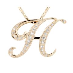 ゆきざき アルファ イニシャル H ダイヤモンド ネックレス 0.37ct Mサイズ K18PG(18金 ピンクゴールド) 質屋出品