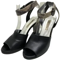 【美品】ダイアナ (23.5) サンダル ストラップ ヒール パンプス オープントゥ 希少デザイン 本革 レザー 希少