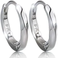 [RaHash] ピアス メンズ リング ブランド シンプル フープ シルバー 925 両耳 セット 金属アレルギー対応 (外径13mm)