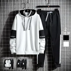 スウェット パーカー 上下セット ジャージ メンズ  トレーニングウェア スポーツウェア ランニングウェア 無地 カジュアル スポーツ アウター ズボン xzjhexi#