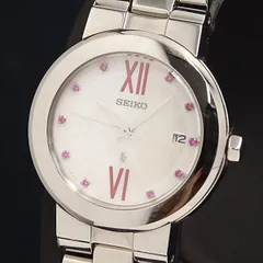 稼動 良品 QZ セイコー ルキア 7N82-0CN0 デイト ラメ シェル文字盤 レディース腕時計 OKZ