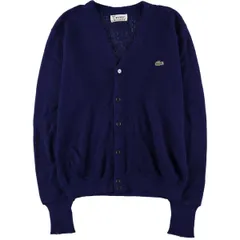 古着 70年代 ラコステ LACOSTE IZOD アクリルニットカーディガン メンズL相当 ヴィンテージ/eaa576324