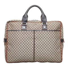 セリーヌ マカダム ビジネスバッグ ブリーフケース ベージュ ブラウン キャンバス レザー レディース CELINE【1-0107870】のサムネイル