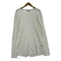 ANCELLM DAMAGE WAFFLE CREW LS T-SHIRT　ホワイト　3