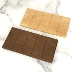 チョコ型トレー コースター ２個セット 茶色 ブラウン ナチュラル 自然 天然木 天然素材 カフェ ベージュ　キッチン　可愛い おしゃれ かわいい