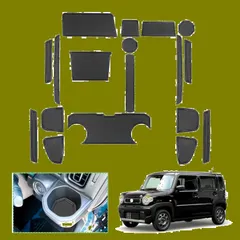 ラバーマット ゴム ドアポケットマット 防音 専用 ドリンクホルダー 新型 アクセサリー HUSTLER ドレスアップ SUZUKI インテリアラバーマット 2020年～現行 汚れ防止 2代目 右ハンドル専用 MR52S/MR92S型 傷防止 ハスラー 滑り止