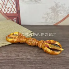 三股杵 金剛杵 置物 オブジェ レプリカ 法具 仏具 銅製 鎏金 ヴァジュラ 仏教 魔除け 邪気払い 開運アイテム スピリチュアル 神聖 護身符 仏壇 飾り物 風水道具 ヴィンテージ インテリア お守り 縁起物 開運 浄化 瞑想