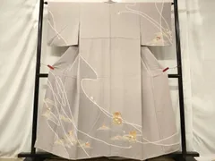 平和屋着物○小千谷紬 花唐草文 正絹 逸品 未使用 CAAV6404vf