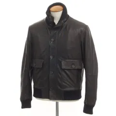 【中古】ルッフォ RUFFO レザージャケット ブルゾン ブラック【サイズ46】【メンズ】のサムネイル