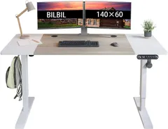 BilBil デスク パソコンラック つくえ 電動昇降式 机 140CM×60CM 電動式スタンディングデスク オフィス｜在庫あり