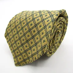 ジバンシィ ブランド ネクタイ チェック柄 ドット スクエア柄 格子柄 シルク PO メンズ イエロー GIVENCHY ｼﾞﾊﾞﾝｼｰ 【中古】