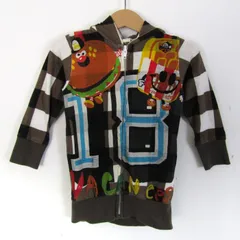 ジャム パーカー トップス ジップアップ スウェット ワッペン ベビー 男の子用 90サイズ 茶×黒 JAM 【中古】のサムネイル
