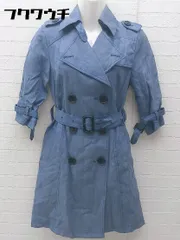 ◇ GUILD PRIME ギルドプライム 五分袖 トレンチコート 34サイズ ブルー系 レディース 【中古】 【1002798746305】