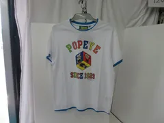 ポパイ　プリント半袖Tシャツ　M　シロ//ブルー
