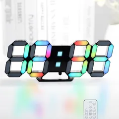 希少　新品同様　ネオンクロック　静音時計　モノトーンインテリア　LED掛け時計 Amazon.co.jp: 寝室用常夜灯壁掛け時計、7色変更のLED壁掛け時計