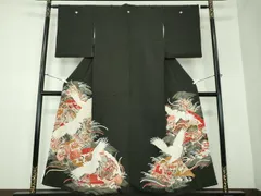 ロミナ✾m656＊美品 正絹 金駒刺繡 牡丹 桜 扇 振袖単品 振袖 身丈156.5cm 裄丈64cm M 袷 扇 桜 金糸 金彩 赤 正絹 名品