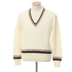 【新品】タリアトーレ TAGLIATORE ウール Vネック チルデンニット アイボリー【サイズ46】【メンズ】のサムネイル