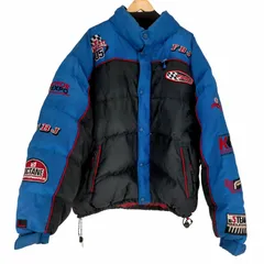 フブ FUBU 00S チェッカーフラッグロゴ パッチ刺繍 折り畳みフード付き ダウンジャケット メンズ  XXXLのサムネイル