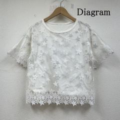Diagram ダイアグラム カットソー 半袖 総柄 星 スター 刺繍 半袖 カットソー レース グレースコンチネンタル クルーネック レイヤード 03203 42066-00