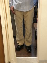 TOMMY HILFIGER トミー コーデュロイパンツ ノータック ストレートパンツ W34L30 ブラウン系 ライトブラウン 黄土色 A-468