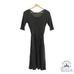 ☆美品☆ UNIQLO ユニクロ ワンピース カジュアル シンプル 七分丈 ミニ丈 レディース ブラック M 901-10742 送料無料 古着