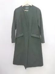 ■ KBF ケービーエフ URBAN RESEARCH ウール混 ノーカラー 無地 長袖 コート サイズ1 ブラック レディース P  【1310020013485】