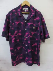 a bathing ape camo 半袖 開襟シャツ 新品 アロハ エイプ S アロハシャツ Aloha camo Blue Mサイズ a bathing ape BAPE 半袖