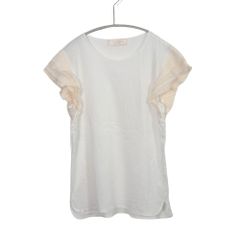 【中古A】DESIGNWORKS デザインワークス 38 M レディース 半袖Tシャツ 袖切り替え 白 中古A 古着