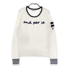 サイズ：M AND PER SE アンパスィ  ニットセーター ロゴ  ホワイト系 [240101357010] ゴルフウェア レディース ストスト